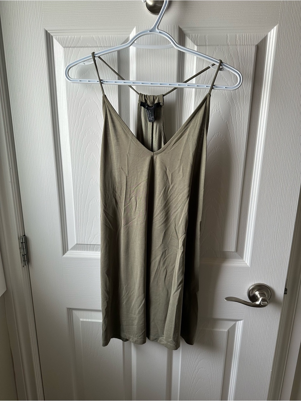 Forever 21 olive green strappy cami slip dress